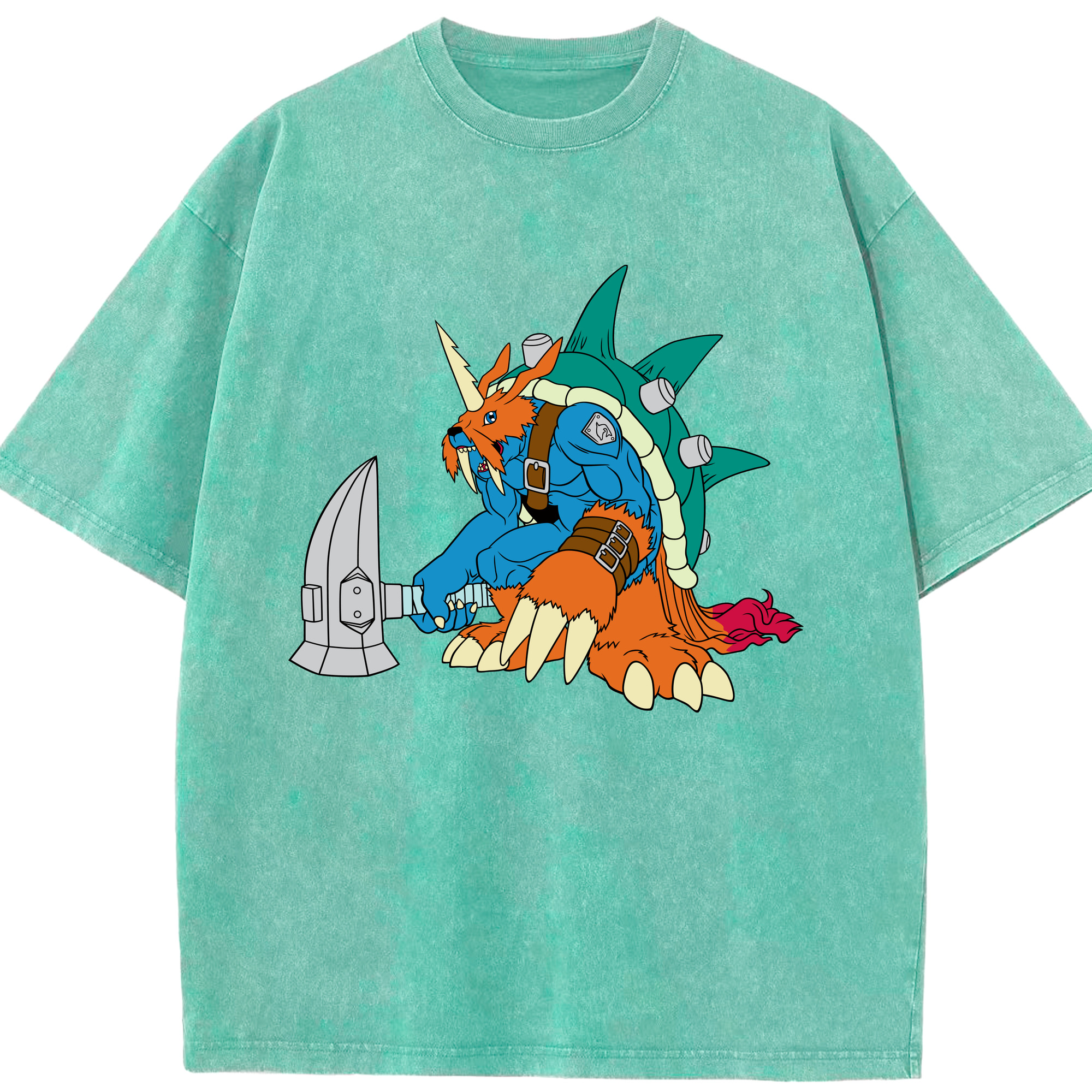 （画像用） Digimon デジタルモンスター/デジモン 綿100% ヴィンテージ風 半袖Tシャツ（フロントプリント）